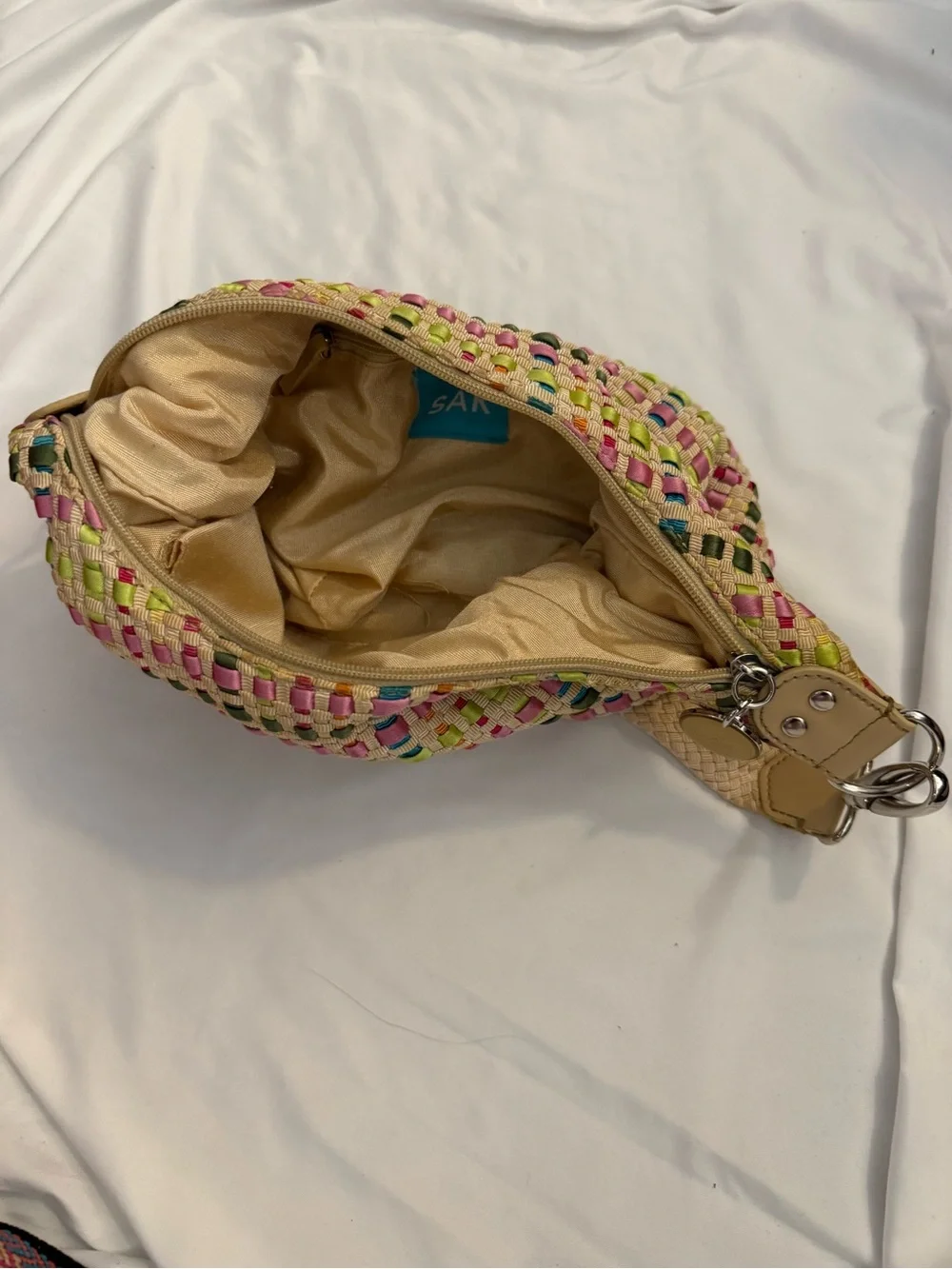EUC Vintage Y2K The Sak Woven Ribbon Hobo Shoulder Bag